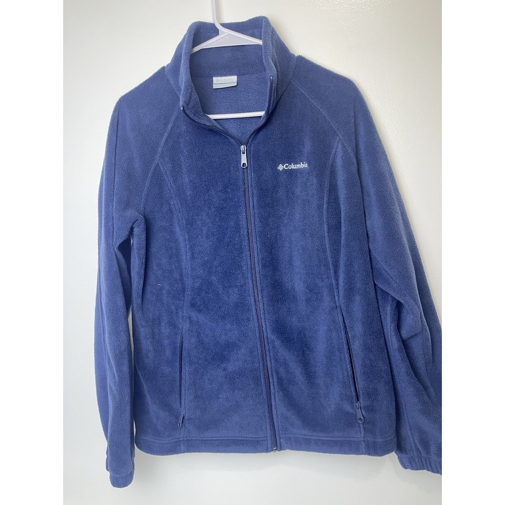 Columbia Mens Long Sleeve Fleece Navy Blue Full Zip Sweater Jacket Medium